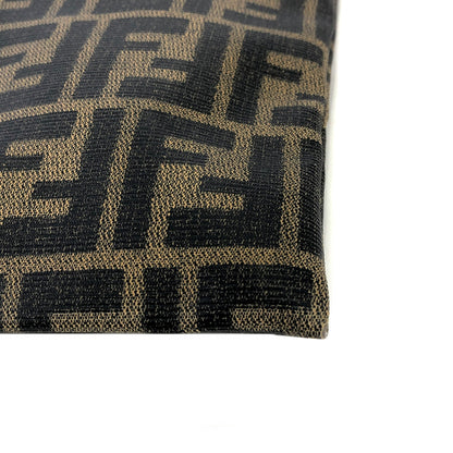 FENDI Zucca logo embossed leather PVC handbag black x brown Vintage Old jibnzr