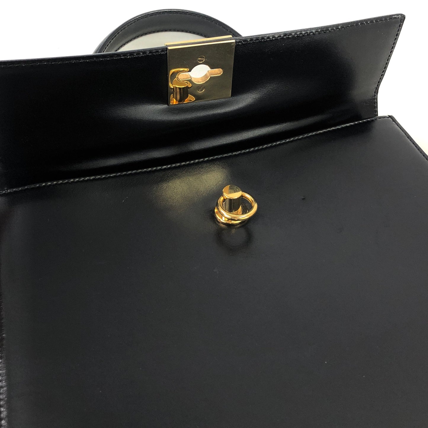 CELINE Toggle clasp Chain Handbag Black Vintage Old Celine xzxdk2