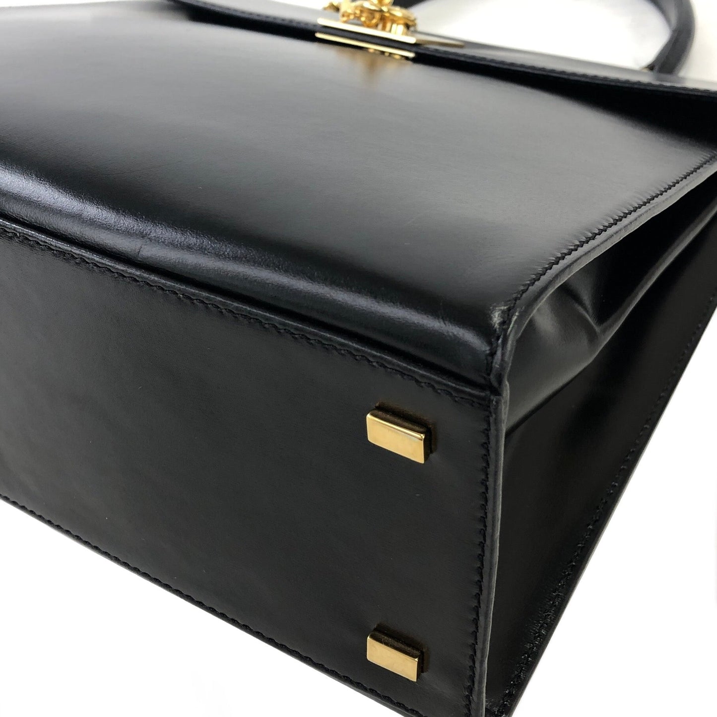 CELINE Toggle clasp Chain Handbag Black Vintage Old Celine xzxdk2