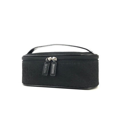 Christian Dior Trotter Oblique Jacquard Mini Handbag Vanity bag Black Vintage Old vez8wd