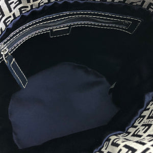 FENDI Zucchino canvas leather drawstring bucket shoulder bag navy vintage old 633efx