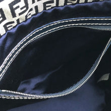 Load image into Gallery viewer, FENDI Zucchino canvas leather drawstring bucket shoulder bag navy vintage old 633efx
