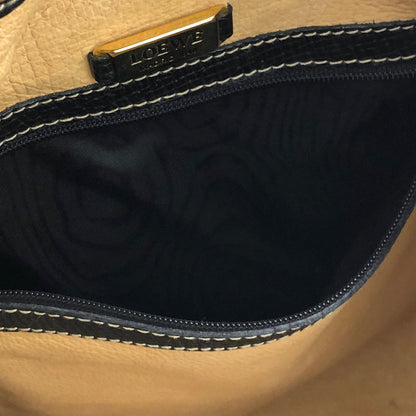 LOEWE Turn lock Drawstring Shoulder bag Black Vintage Old 5cnbja