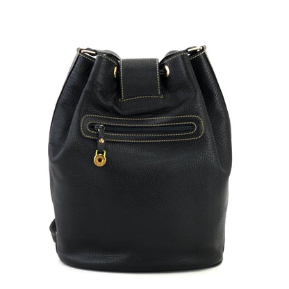LOEWE Turn lock Drawstring Shoulder bag Black Vintage Old 5cnbja