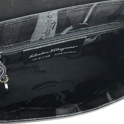 Salvatore Ferragamo Vala 圖案手提包單肩包黑色復古舊 wey6sk