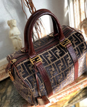 Load image into Gallery viewer, FENDI Zucca Velour Small Bostonbag Handbag Brown Vintage Old 3784cm
