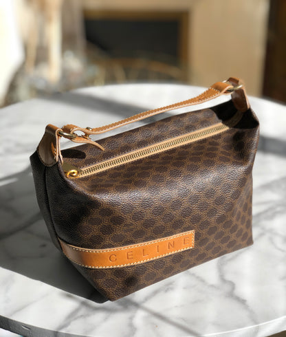 CELINE Macadam Handbag Vanitybag  minibag small Brown Vintage Old celine vcwwvc