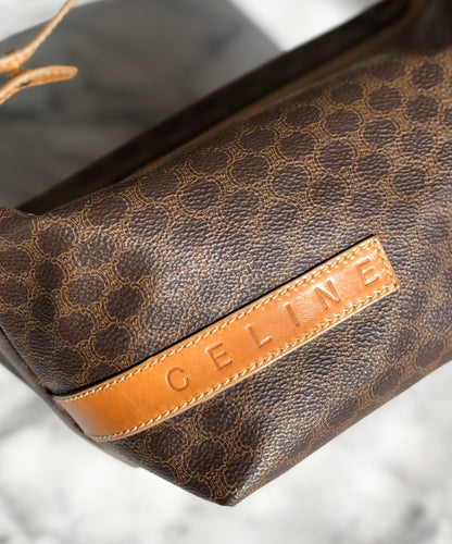 CELINE Macadam Handbag Vanitybag  minibag small Brown Vintage Old celine vcwwvc