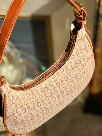 CELINE C Macadam Jacquard Handag Hobobag AVA Beige Old Celine Vintage zdpizt