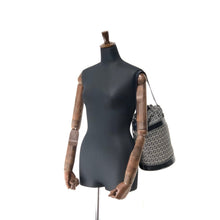 Load image into Gallery viewer, FENDI Zucchino canvas leather drawstring bucket shoulder bag navy vintage old 633efx
