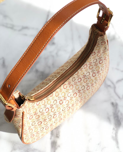CELINE C Macadam Jacquard Handag Hobobag AVA Beige Old Celine Vintage zdpizt