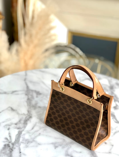 CELINE Macadam Mini Handbag Brown Vintage Old Celine c78cfb