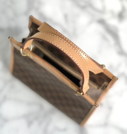 CELINE Macadam Mini Handbag Brown Vintage Old Celine c78cfb