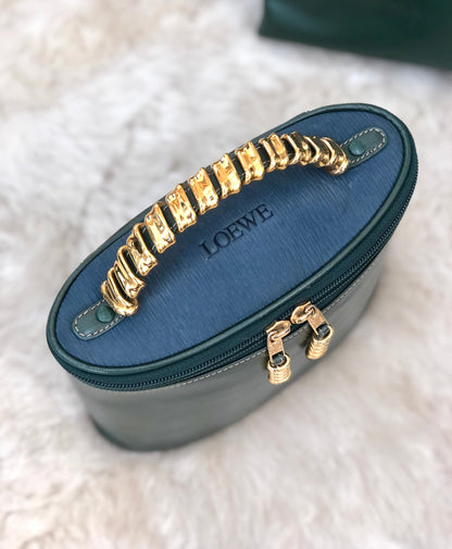 LOEWE Velazquez Handbag Vanitybag Green Vintage Old 3exasj