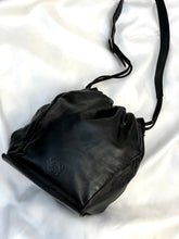 Load image into Gallery viewer, LOEWE Anagram Drawstring Leather minibag Shoulder bag Black Vintage Old 32uy2f
