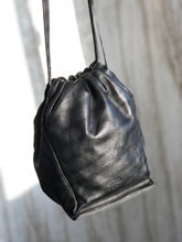Load image into Gallery viewer, LOEWE Anagram Drawstring Leather minibag Shoulder bag Black Vintage Old 32uy2f
