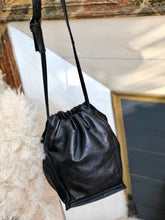 Load image into Gallery viewer, LOEWE Anagram Drawstring Leather minibag Shoulder bag Black Vintage Old 32uy2f
