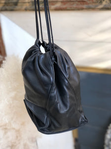 LOEWE Anagram Drawstring Leather minibag Shoulder bag Black Vintage Old 32uy2f