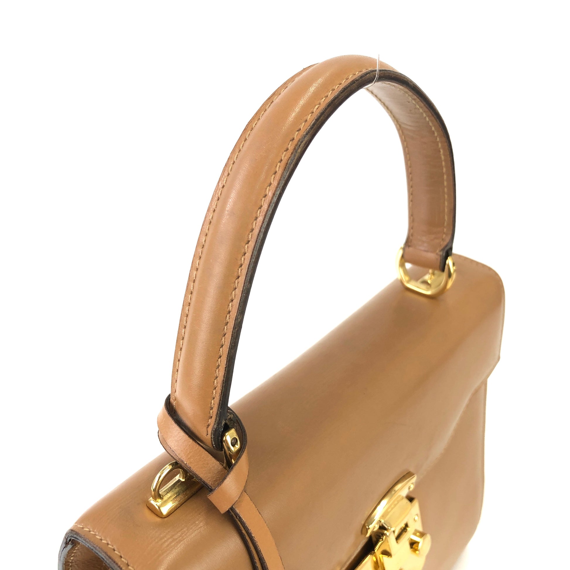[Beautiful] Old Gucci Lady Lock Leather 2way Shoulder Bag Brown w/Lock Keys