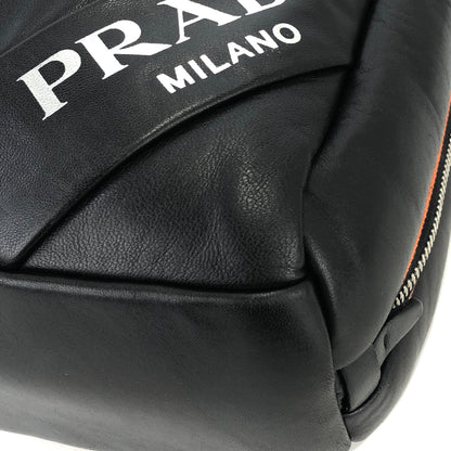 PRADA 加厚納帕皮標誌單肩托特包 1BB052 黑色復古舊款 drftwf