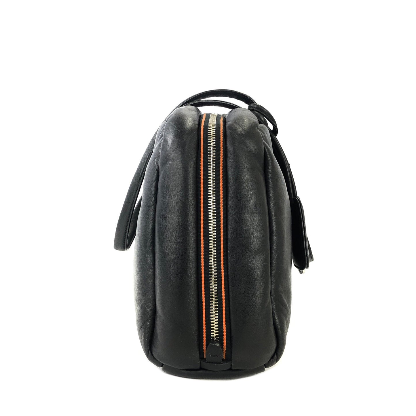 PRADA Padded Nappa Logo Shoulder tote bag 1BB052 Black Vintage Old drftwf