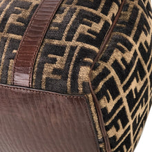 Load image into Gallery viewer, FENDI Zucca Velour Small Bostonbag Handbag Brown Vintage Old 3784cm
