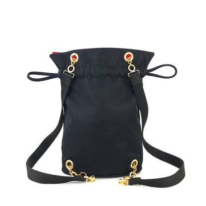 Yves Saint Laurent YSL Reversible Nylon Drawstring Backpack Black Red Vintage Old b37vf8