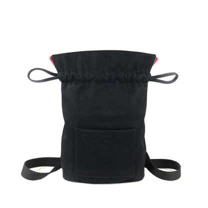 Yves Saint Laurent YSL Reversible Nylon Drawstring Backpack Black Red Vintage Old b37vf8