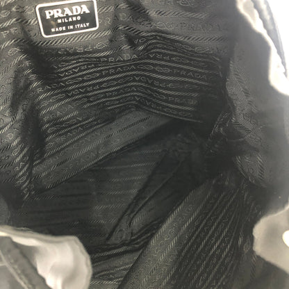 PRADA Triangle logo Double pocket Nylon Backpack Black Vintage 7sk78f