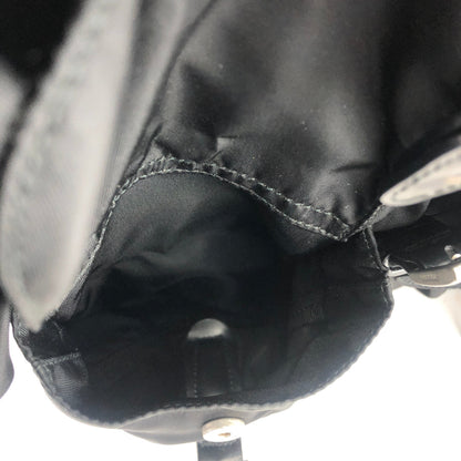 PRADA Triangle logo Double pocket Nylon Backpack Black Vintage 7sk78f