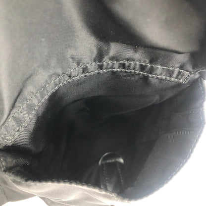 PRADA Triangle logo Double pocket Nylon Backpack Black Vintage 7sk78f