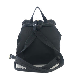 PRADA Triangle logo Double pocket Nylon Backpack Black Vintage 7sk78f