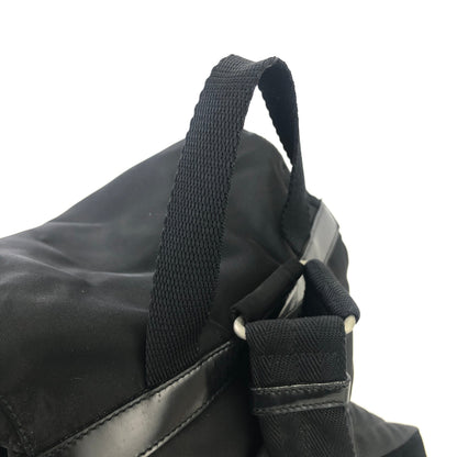 PRADA Triangle logo Double pocket Nylon Backpack Black Vintage 7sk78f