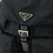 Load image into Gallery viewer, PRADA Triangle logo Double pocket Nylon Backpack Black Vintage 7sk78f
