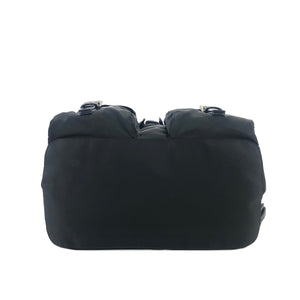 PRADA Triangle logo Double pocket Nylon Backpack Black Vintage 7sk78f
