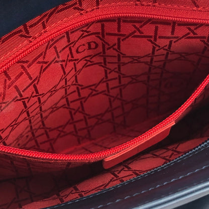 Christian Dior Charm Leather Handbag Navy Vintage Old 6ryite