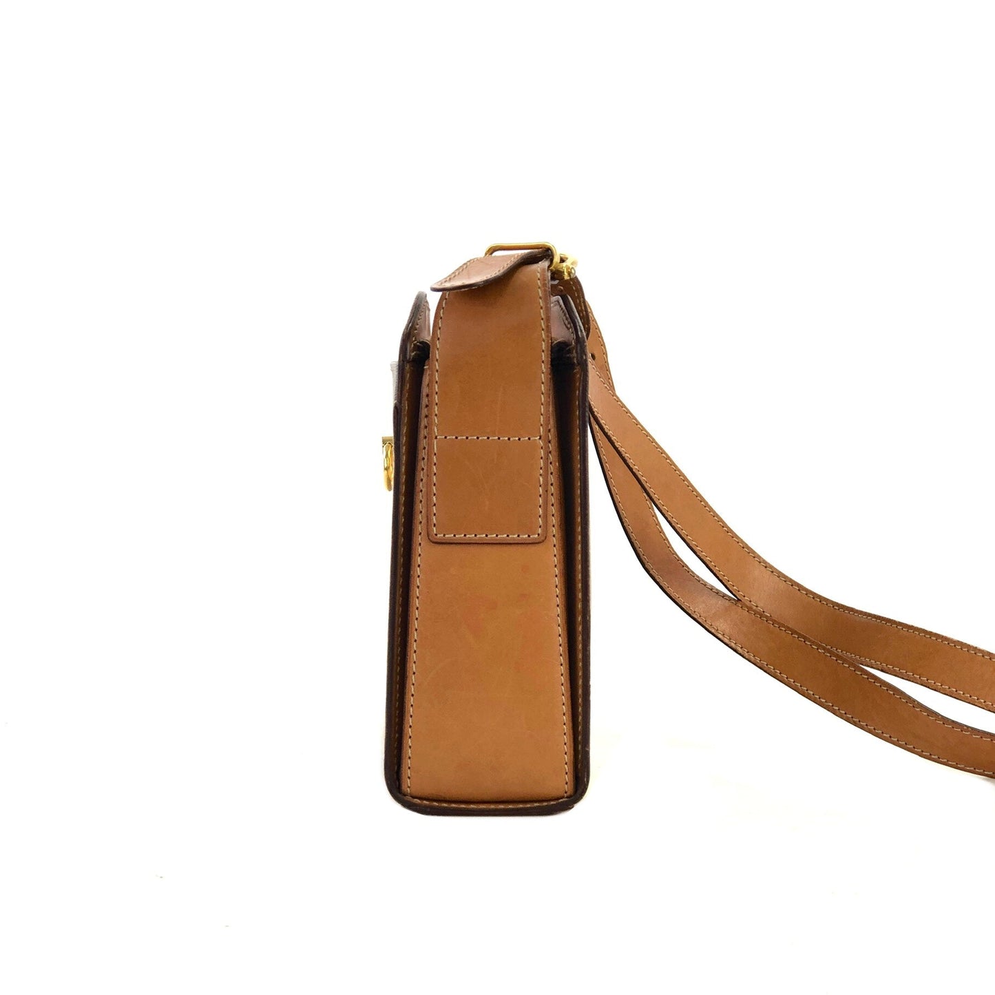 CELINE Macadam Mantel PVC Leather Shoulder Bag Beige Old Celine Vintage butgkf