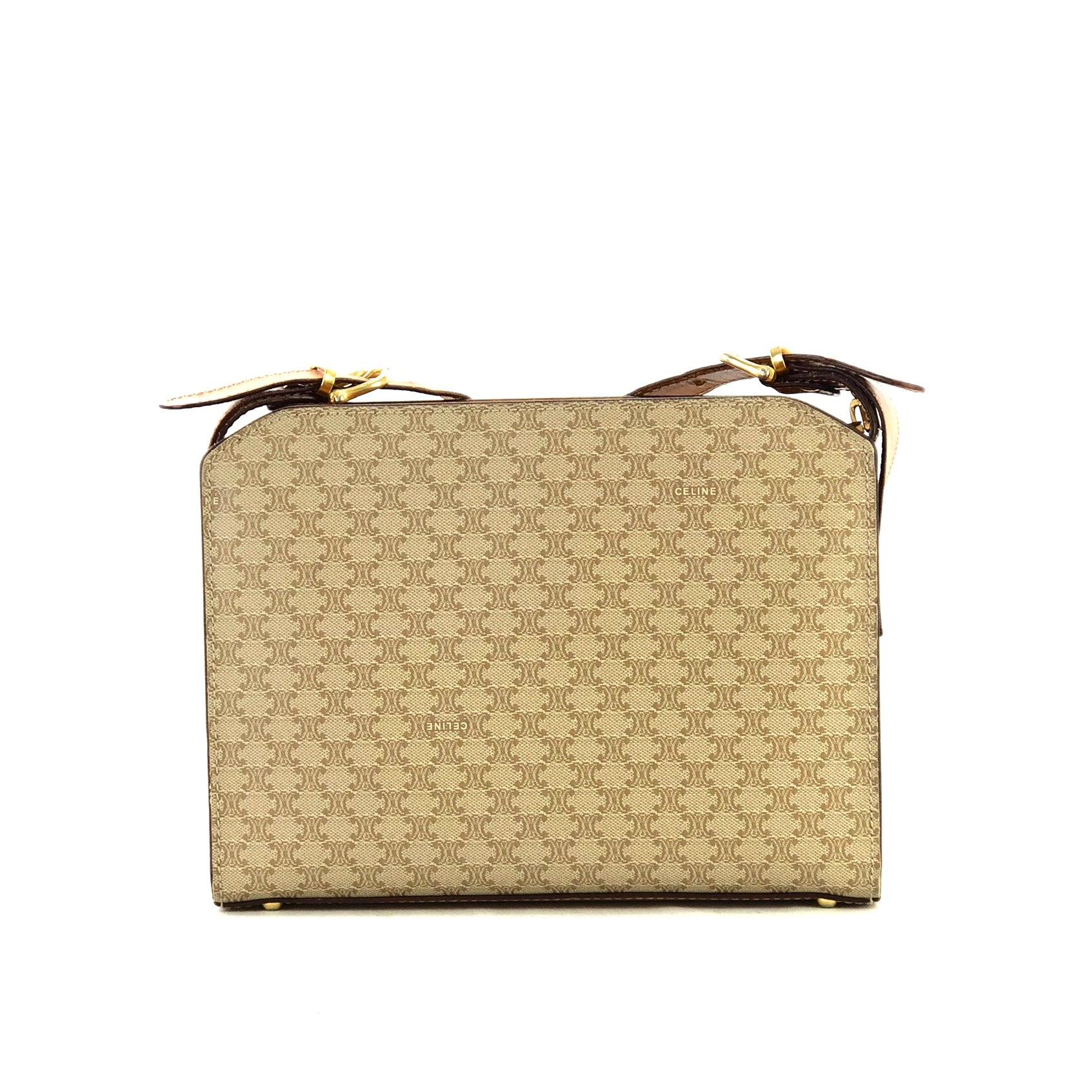 CELINE Shoulder Bag M11 vintage Macadam PVC beige Women Used –