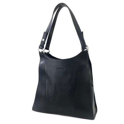 LOEWE Logo Embossed leather Totebag Black Vintage Old 62fd56