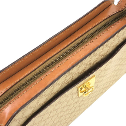 CELINE Macadam Mantel PVC Leather Shoulder Bag Beige Old Celine Vintage butgkf