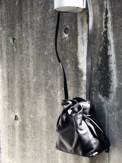 LOEWE Flamenco Knot Small Drawstring Shoulder bag Black Vintage y2228i