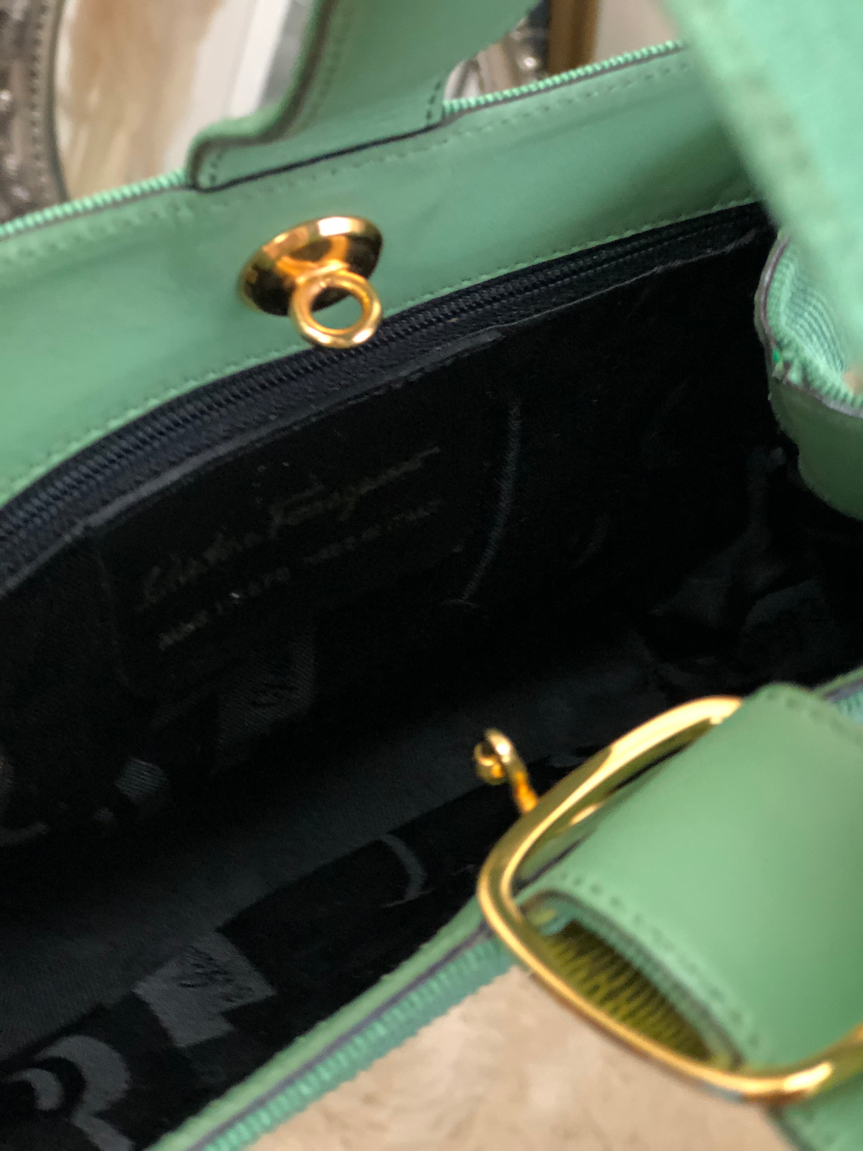 Salvatore ferragamo hot sale green bag