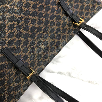 CELINE Macadam PVC Leather Tote bag Black Vintage old celine npen6k