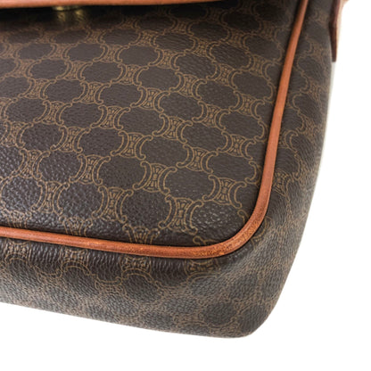 CELINE Macadam  Mantel Crossbody Shoulder bag Brown Vintage Old Celine j48ami