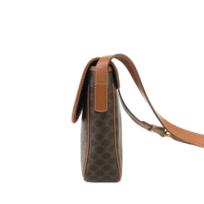 CELINE Macadam  Mantel Crossbody Shoulder bag Brown Vintage Old Celine j48ami