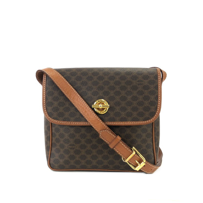CELINE Macadam  Mantel Crossbody Shoulder bag Brown Vintage Old Celine j48ami