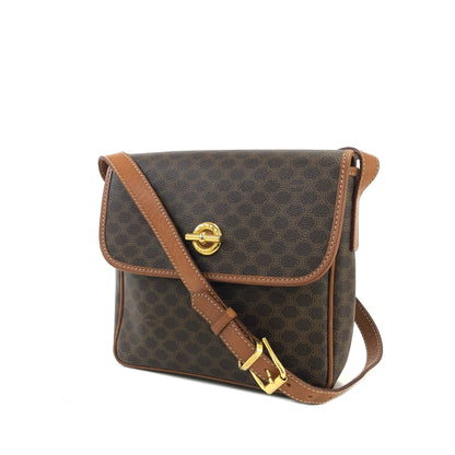 CELINE Macadam  Mantel Crossbody Shoulder bag Brown Vintage Old Celine j48ami