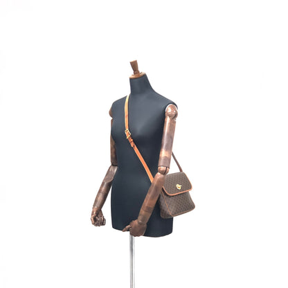 CELINE Macadam  Mantel Crossbody Shoulder bag Brown Vintage Old Celine j48ami