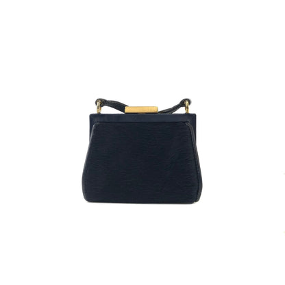 GUCCI Logo Unborn Calf Clasp Crossbody Small Shoulderbag Navy Vintage Old Gucci w4fitj