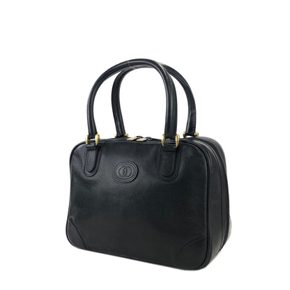 GUCCI GG logo Leather Mini Boston bag Handbag Black Vintage Old gucci khsfhi